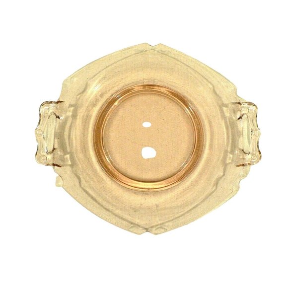 Snack Tray Serving Dish Double Handle Transparent Light Pink Glass Small Vintage - Picture 4 of 8